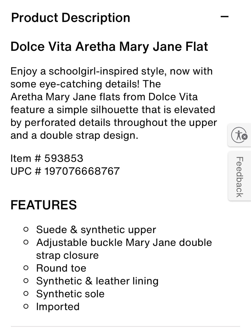 Dolce Vita Aretha Mary Jane Flat Mahogany Size 7 NIB - Picture 8 of 8